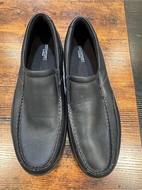 Rockport black leather loafers slip on size 13 #formal #business